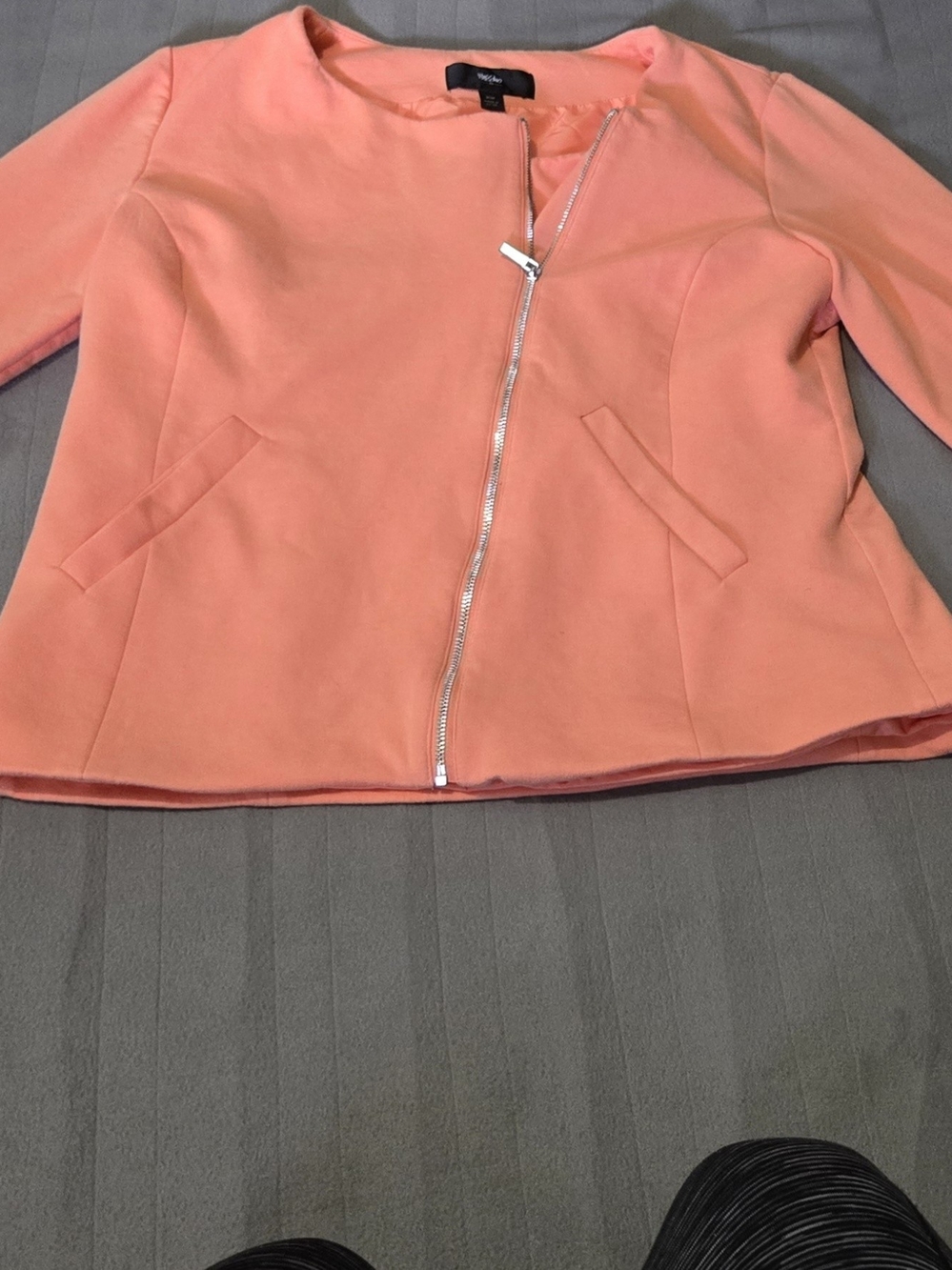 Mossimo Coral Asymmetrical Zip Jacket Women’s Medium Lightweight Moto Blazer